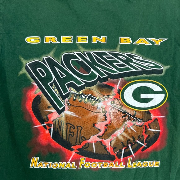 Vintage Green Bay Packers Shirt Mens Medium Green 1990s NFL Football - Picture 3 of 10
